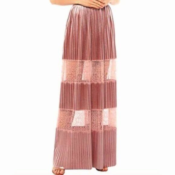 Blumarine Velvet and Lace blush pink maxi skirt size 6 - Picture 3 of 10